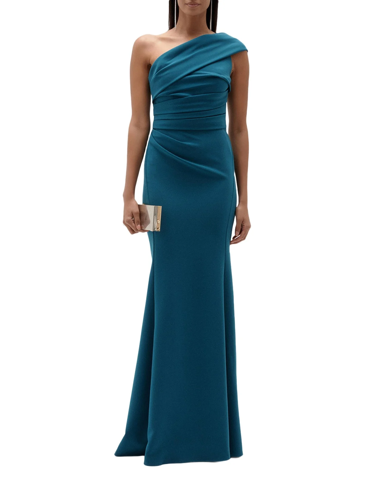 Strapless Floral Ankle-Length Dress