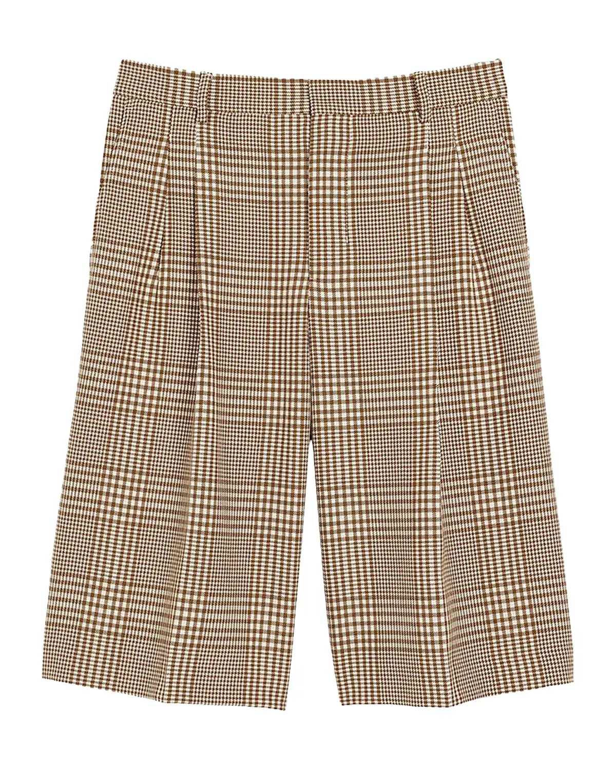 Men's Plaid Pleated Wool Shorts Men's Plaid Pleated Wool Shorts