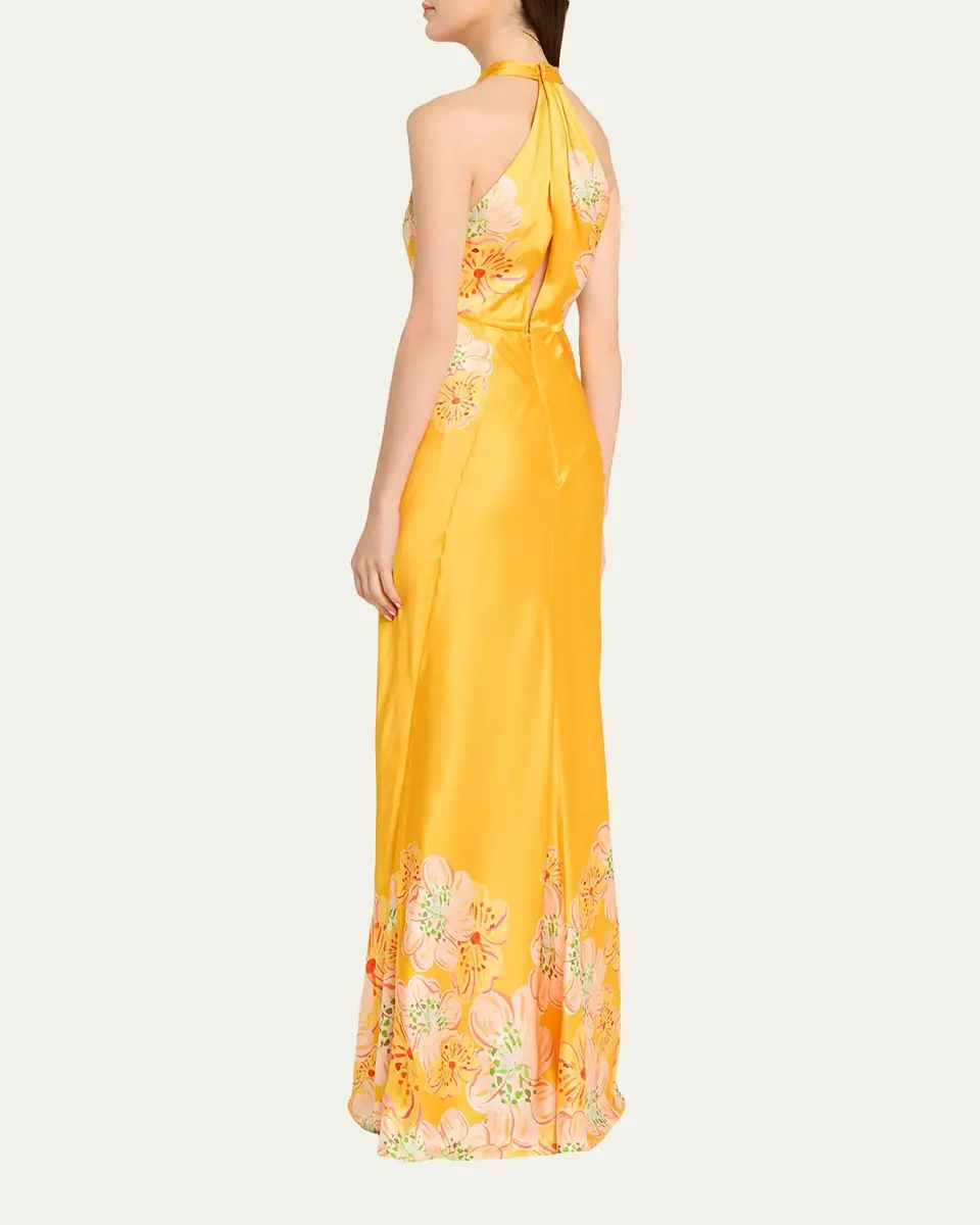 Saloni Cozette Floral Silk Dress | Thumbnail 2 Saloni Cozette Floral Silk Dress | Thumbnail 2