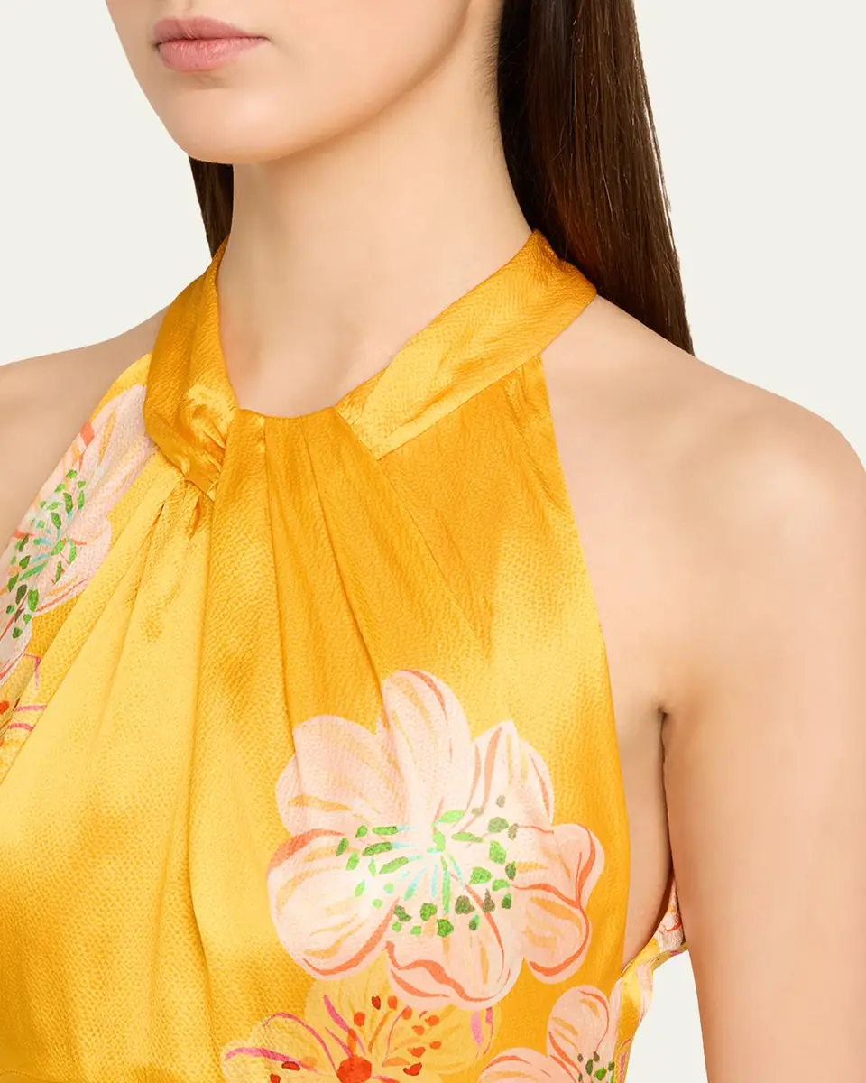 Saloni Cozette Floral Silk Dress | Thumbnail 4 Saloni Cozette Floral Silk Dress | Thumbnail 4