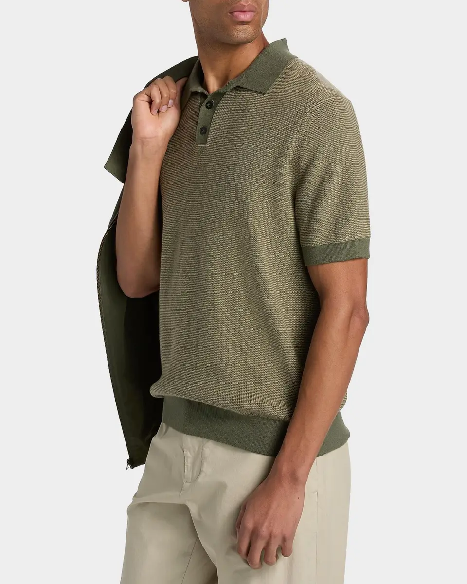 Vince Men's Cotton and Cashmere Micro-Knit Short-Sleeve Polo Sweater | Thumbnail 7 Vince Men's Cotton and Cashmere Micro-Knit Short-Sleeve Polo Sweater | Thumbnail 7