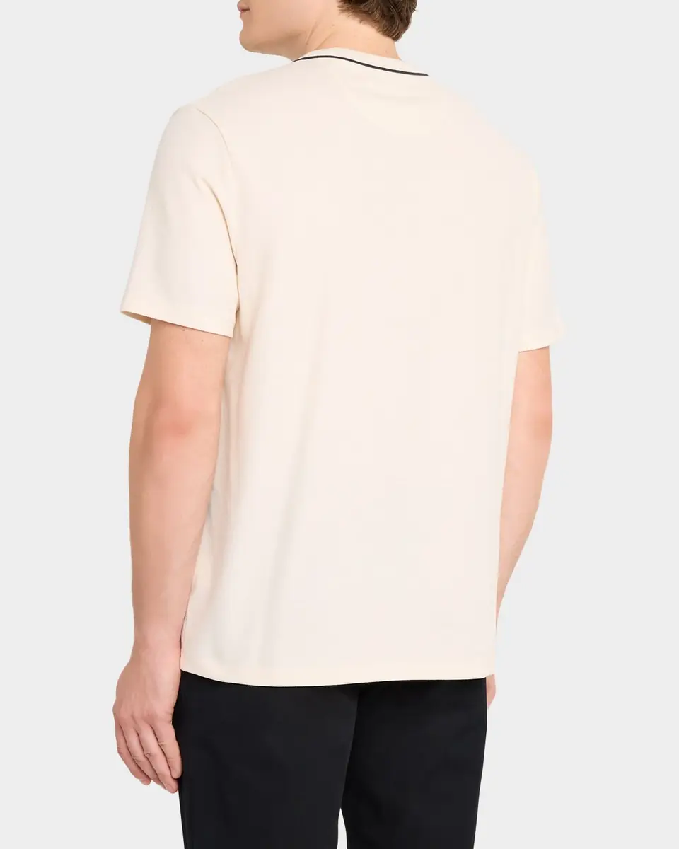 Vince Men's Pima Cotton Pique Tipped Crewneck T-Shirt | Thumbnail 2 Vince Men's Pima Cotton Pique Tipped Crewneck T-Shirt | Thumbnail 2