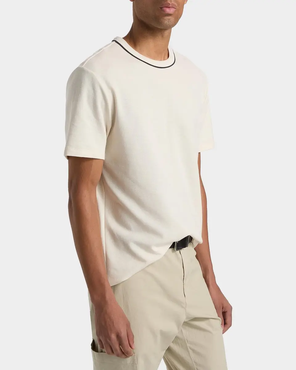 Vince Men's Pima Cotton Pique Tipped Crewneck T-Shirt | Thumbnail 5 Vince Men's Pima Cotton Pique Tipped Crewneck T-Shirt | Thumbnail 5