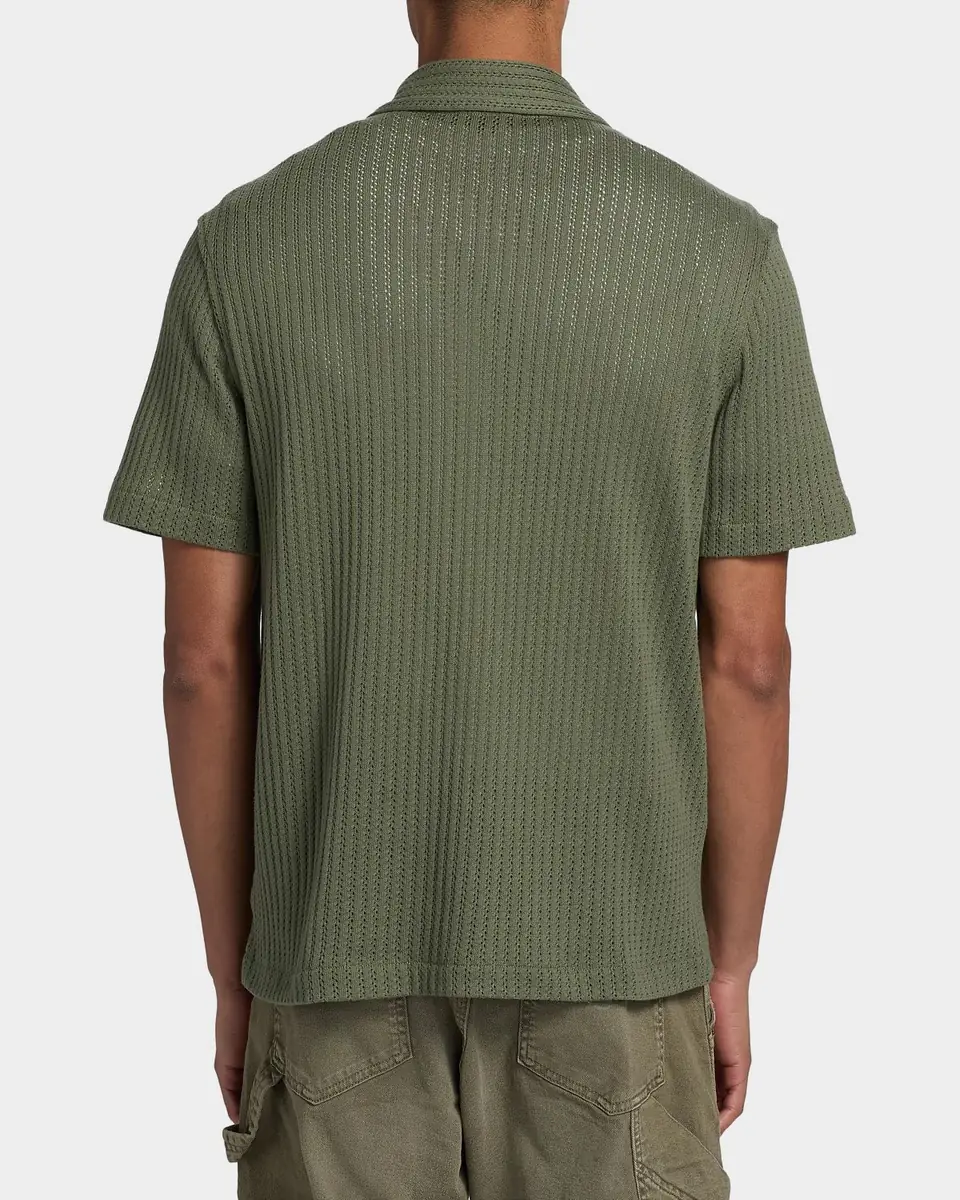 Vince Men's Pointelle Short-Sleeve Shirt | Thumbnail 2 Vince Men's Pointelle Short-Sleeve Shirt | Thumbnail 2