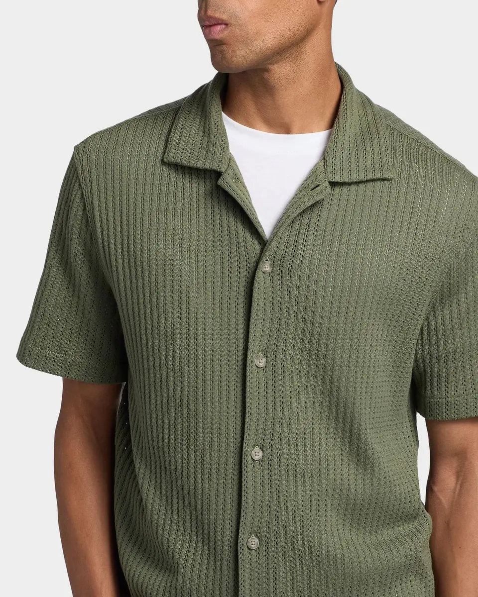 Vince Men's Pointelle Short-Sleeve Shirt | Thumbnail 4 Vince Men's Pointelle Short-Sleeve Shirt | Thumbnail 4