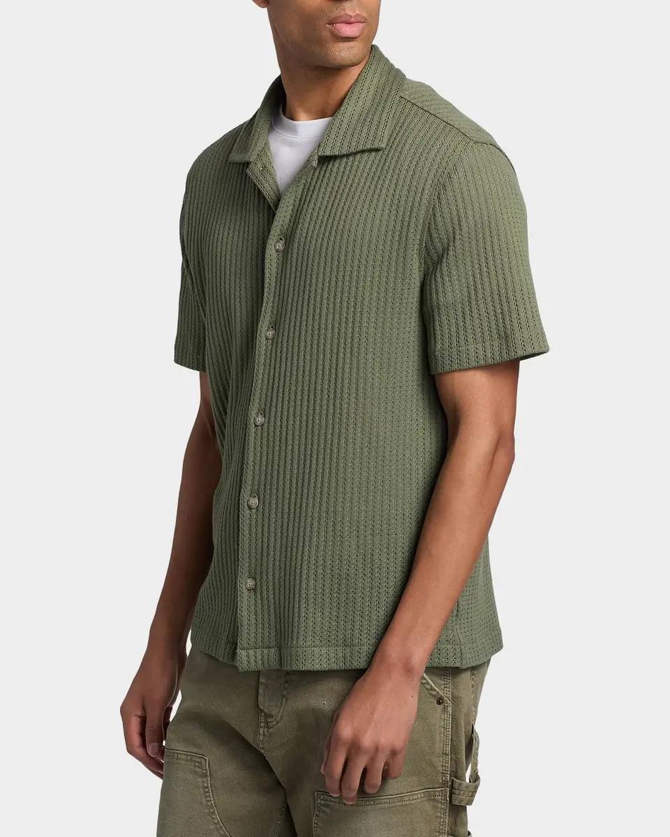 Vince Men's Pointelle Short-Sleeve Shirt | Thumbnail 6 Vince Men's Pointelle Short-Sleeve Shirt | Thumbnail 6