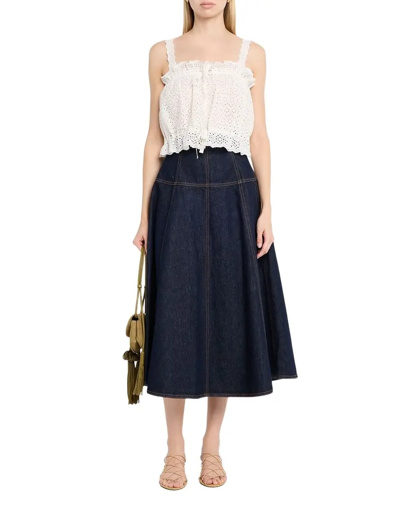 Ulla Johnson Isola Embroidered Eyelet Cotton Top | Image 1 Ulla Johnson Isola Embroidered Eyelet Cotton Top | Image 1