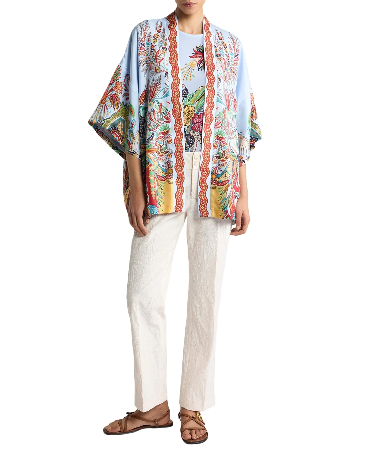 Kesa Multicolor Silk Kaftan Jacket Kesa Multicolor Silk Kaftan Jacket