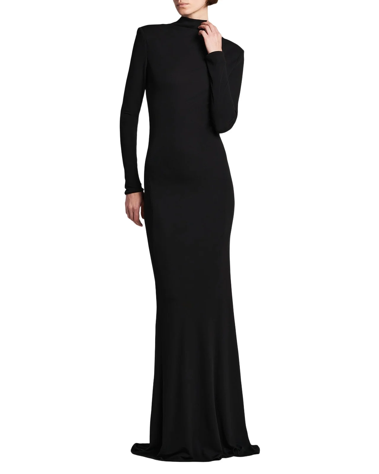Crepe Jersey Cut-Out Back Gown Crepe Jersey Cut-Out Back Gown