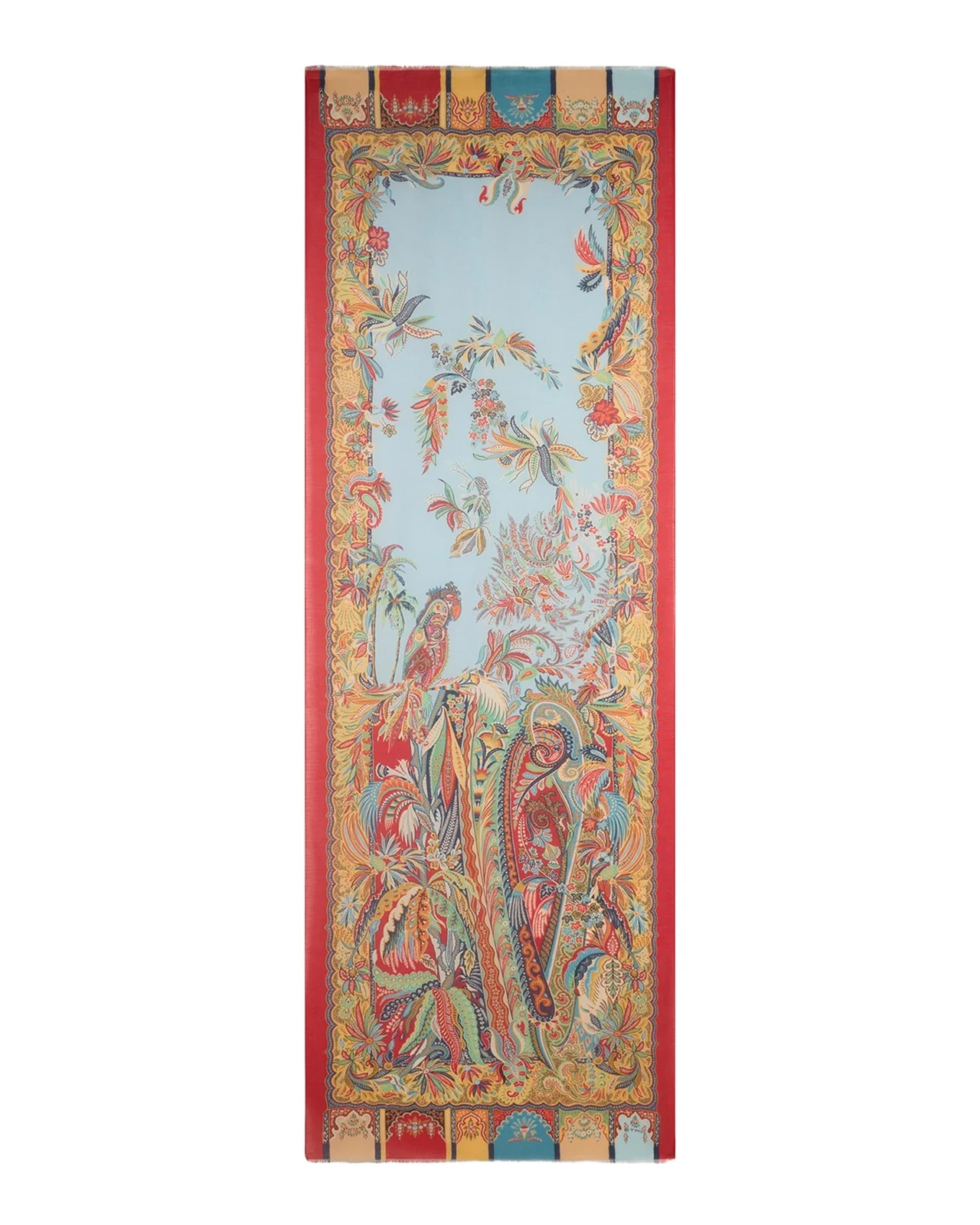 Parrot & Paisley Modal-Cashmere Scarf
