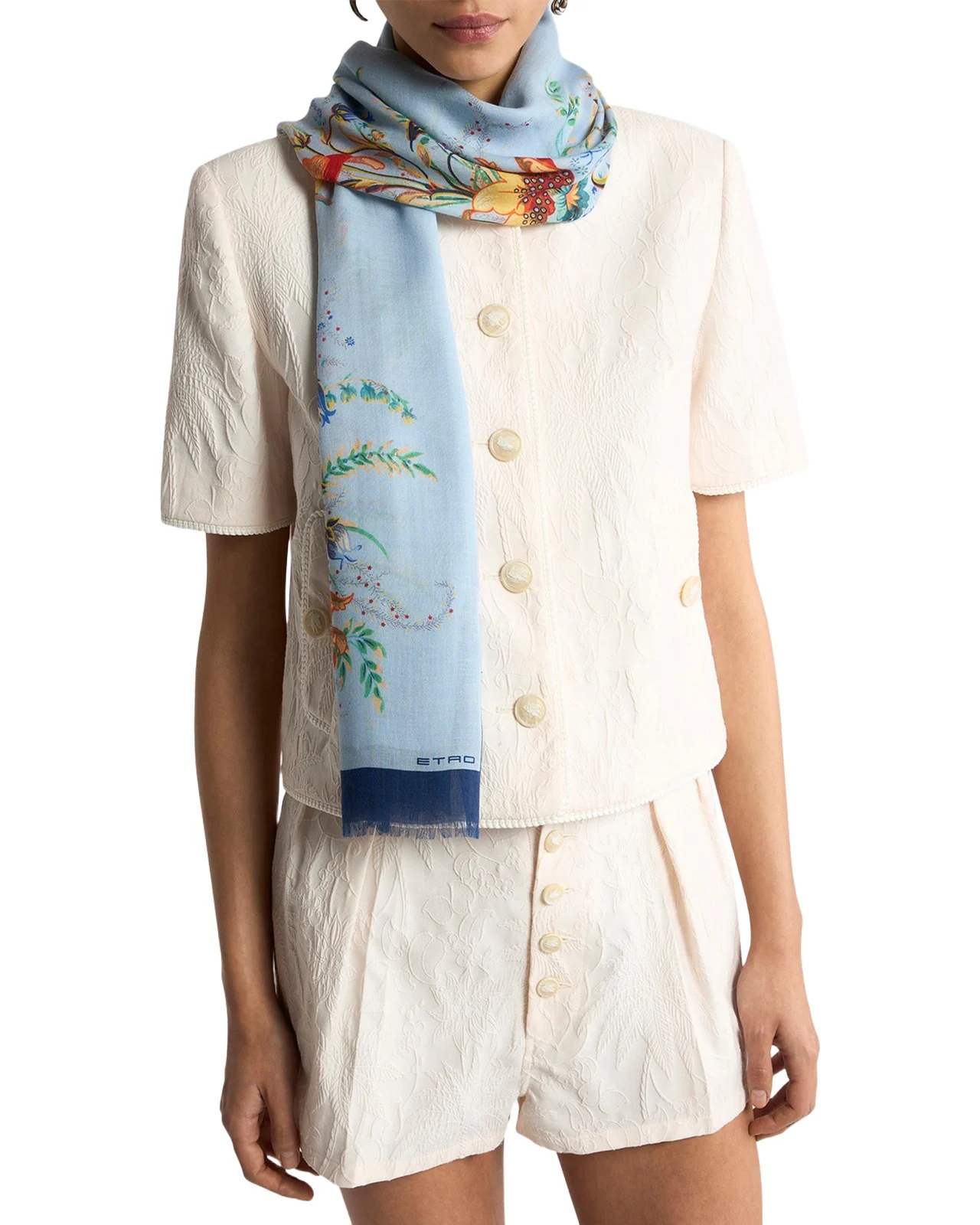 Floral Modal-Cashmere Scarf