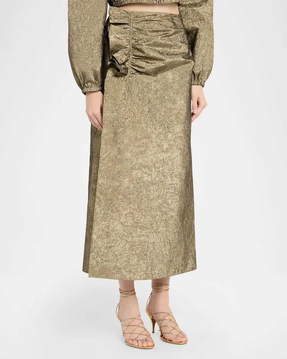 Ulla Johnson Ellis Taffeta Midi Skirt | Thumbnail 3