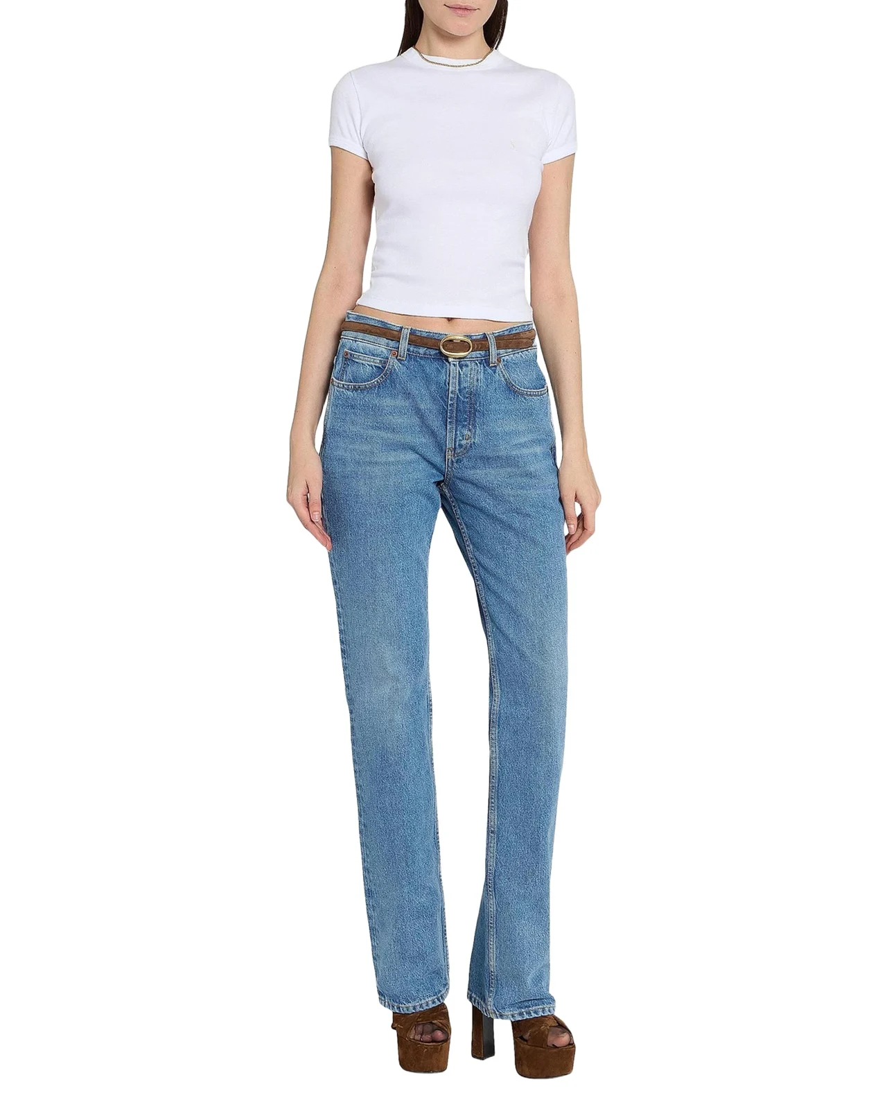 Oval Buckle Thin Suede Belt Oval Buckle Thin Suede Belt