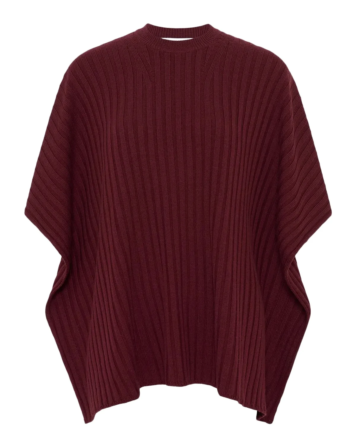 Baron Wool-Cashmere Knit Cropped Poncho
