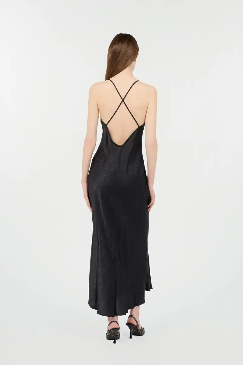 Roberto Cavalli Silk Dress With Tiger Skin Pattern | Thumbnail 3