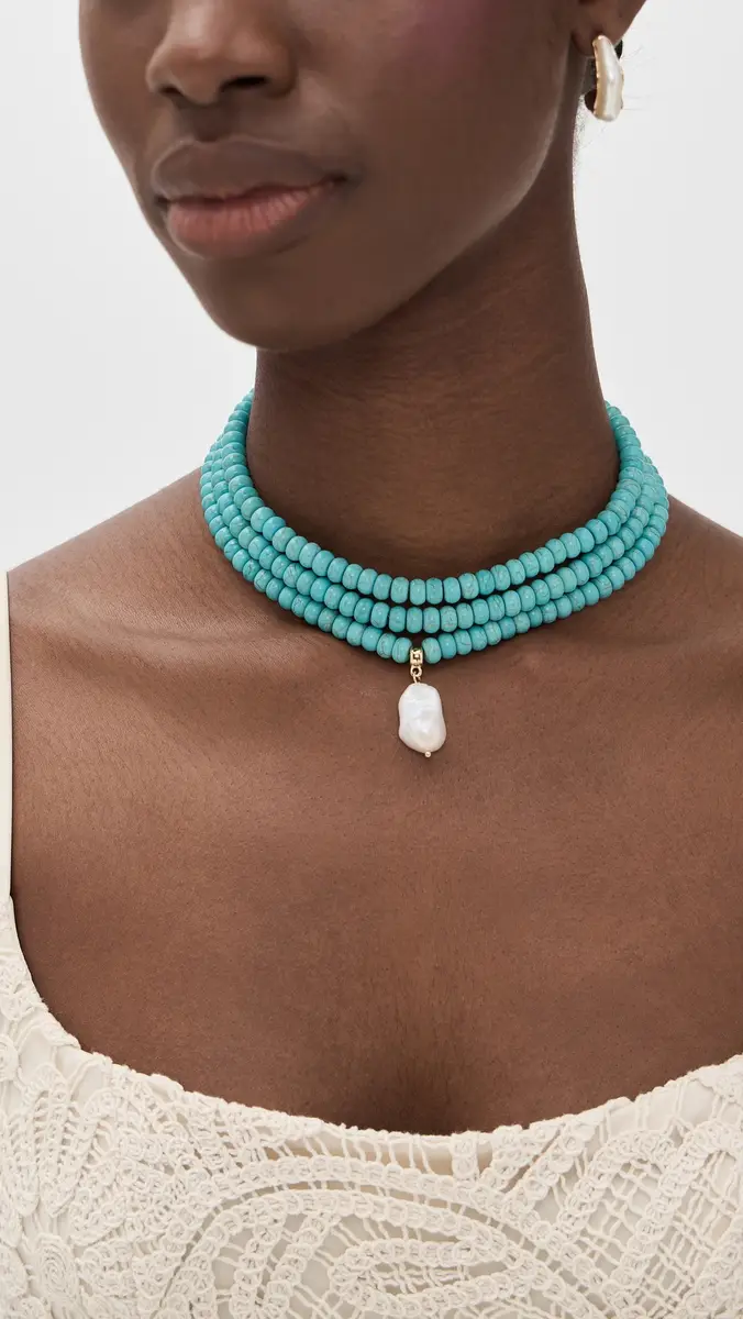 Ettika Marina Layers Turquoise Necklace Turquoise One Size | Thumbnail 3 Ettika Marina Layers Turquoise Necklace Turquoise One Size | Thumbnail 3