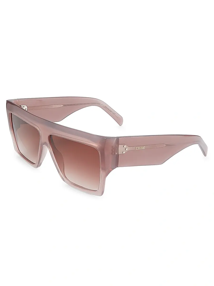 Celine Men's 60MM Oversized Square Sunglasses - Walnut | Image 1 Celine Men's 60MM Oversized Square Sunglasses - Walnut | Image 1