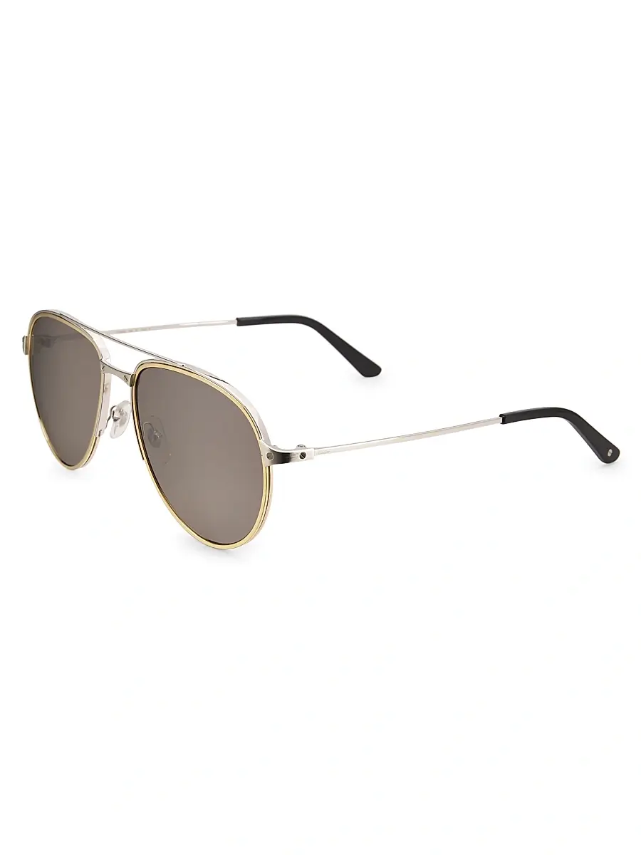 Cartier Men's Santos De 59MM Aviator Sunglasses | Thumbnail 2 Cartier Men's Santos De 59MM Aviator Sunglasses | Thumbnail 2