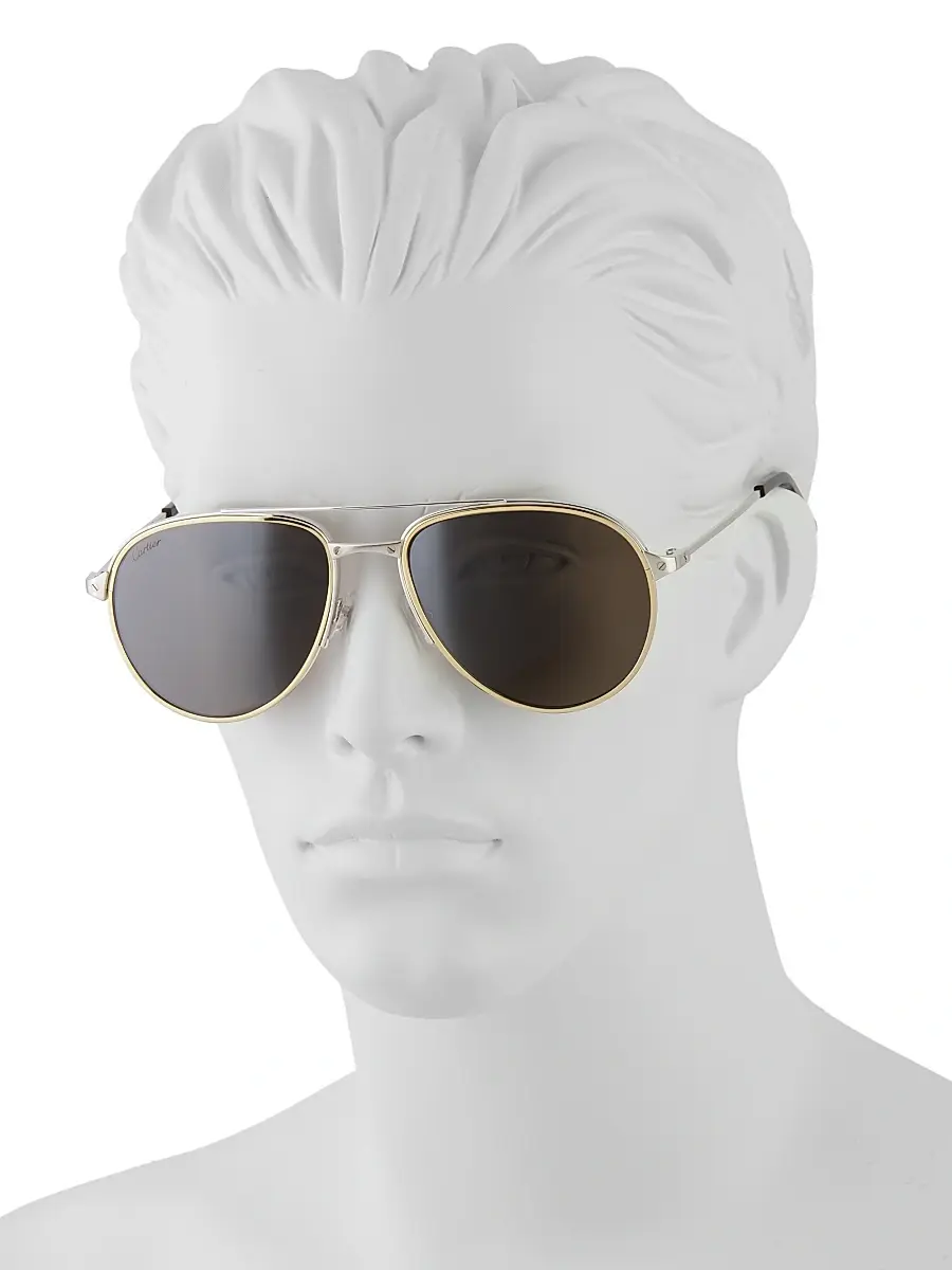 Cartier Men's Santos De 59MM Aviator Sunglasses | Thumbnail 4 Cartier Men's Santos De 59MM Aviator Sunglasses | Thumbnail 4
