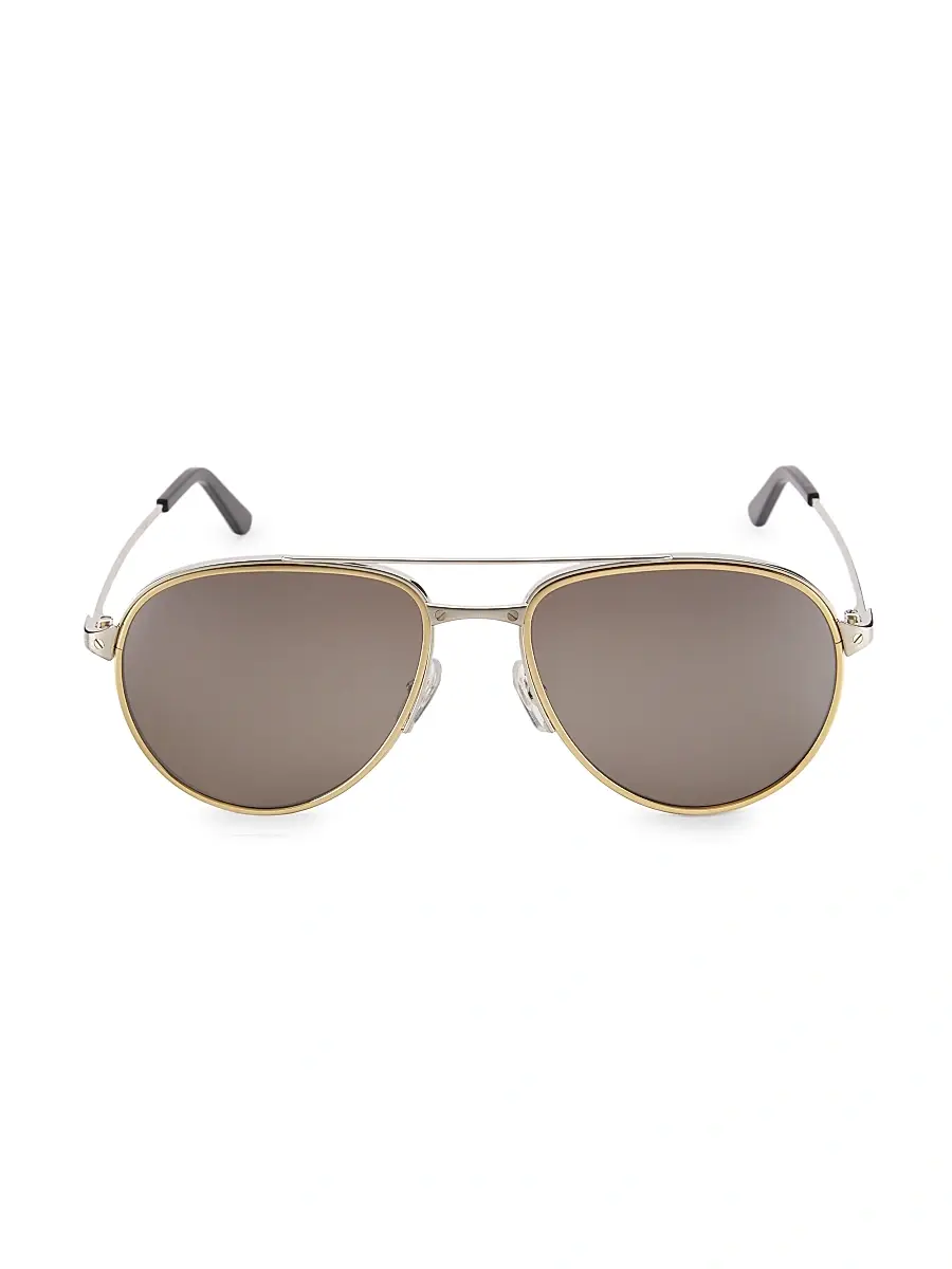 Cartier Men's Santos De 59MM Aviator Sunglasses