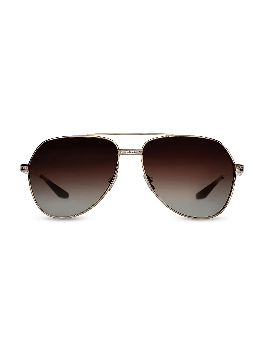 BARTON PERREIRA Men's 007 Legacy Collection 61MM Aviator Sunglasses - Gold Silver | Thumbnail 2 BARTON PERREIRA Men's 007 Legacy Collection 61MM Aviator Sunglasses - Gold Silver | Thumbnail 2