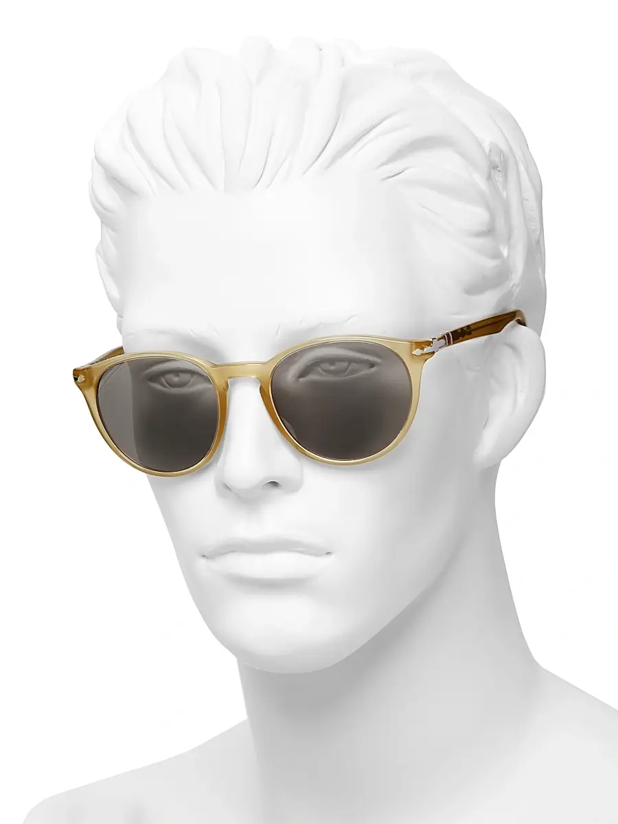 PERSOL Men's 52MM Round Sunglasses | Thumbnail 4 PERSOL Men's 52MM Round Sunglasses | Thumbnail 4