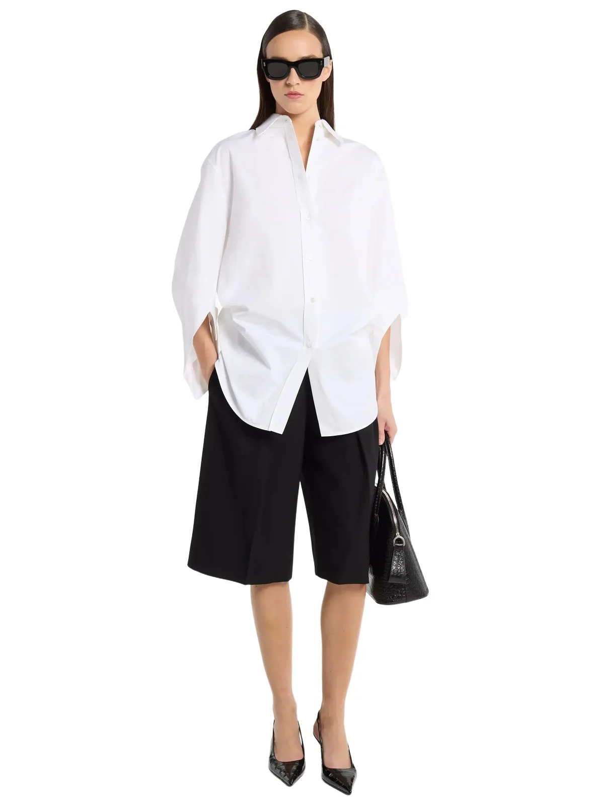 Keegan Cotton Poplin Shirt in White