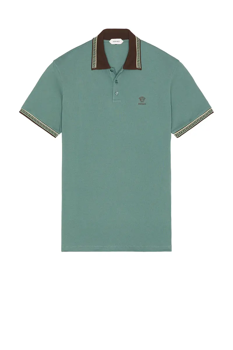 Versace Polo Piquet With Vintage Logo Embroidery | Thumbnail 4 Versace Polo Piquet With Vintage Logo Embroidery | Thumbnail 4