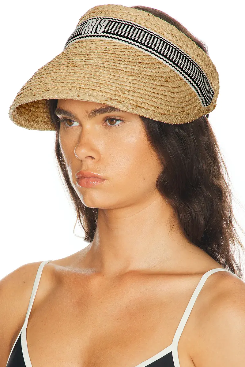 Miu Miu Rafia Nastro Visor Hat | Thumbnail 2 Miu Miu Rafia Nastro Visor Hat | Thumbnail 2