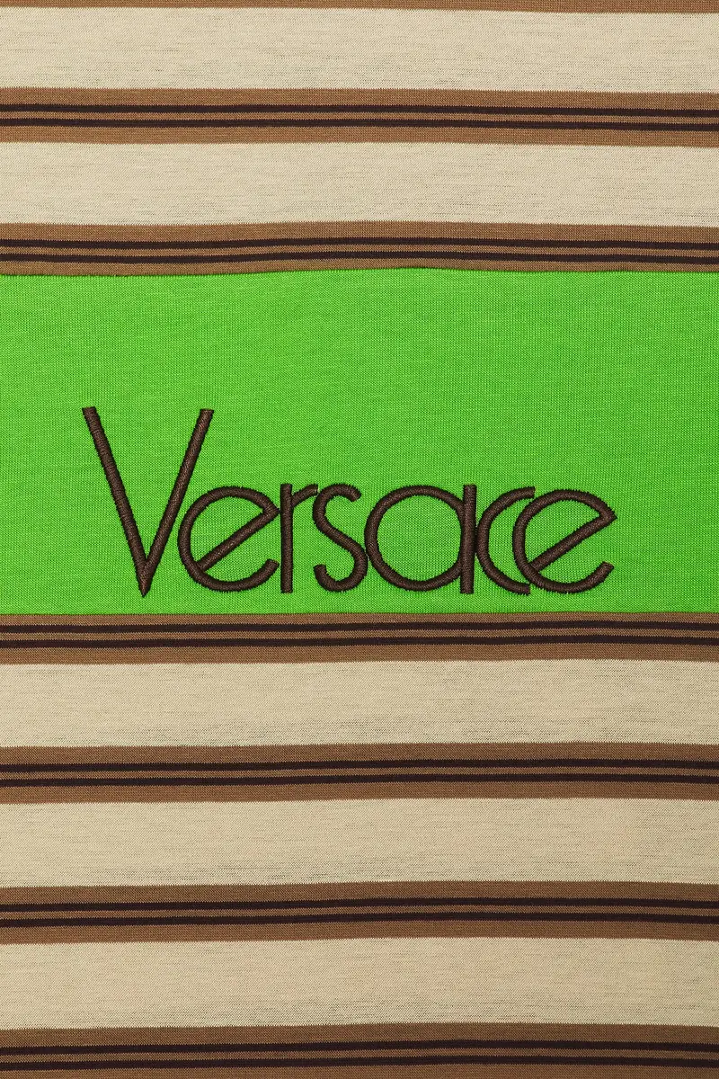 Versace Polo With Intarsia And Vintage Logo Embroidery | Thumbnail 5 Versace Polo With Intarsia And Vintage Logo Embroidery | Thumbnail 5