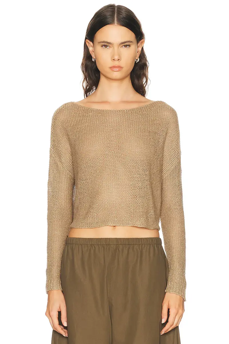 ENZA COSTA Linen Open Bateau Sweater | Thumbnail 2