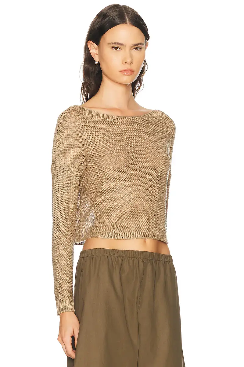 ENZA COSTA Linen Open Bateau Sweater | Thumbnail 3