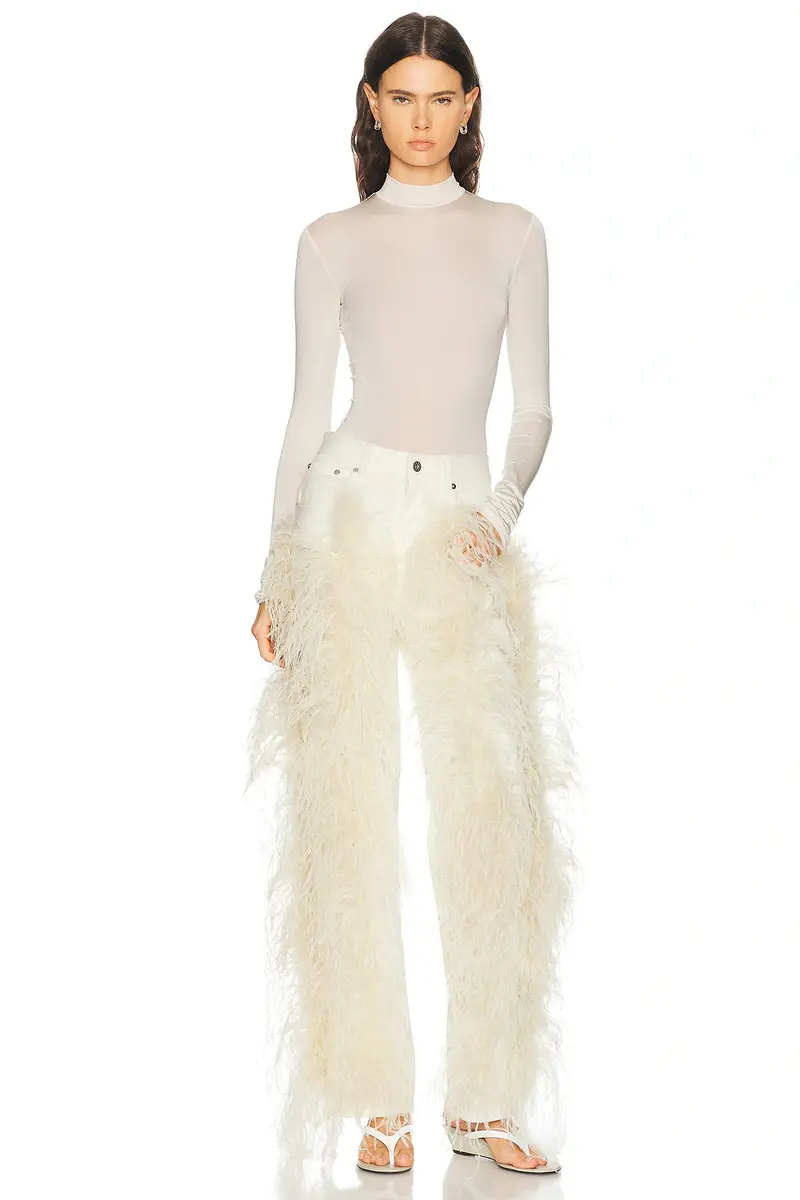 Lapointe Stretch Cotton Twill Denim Pant With Feathers | Thumbnail 5 Lapointe Stretch Cotton Twill Denim Pant With Feathers | Thumbnail 5