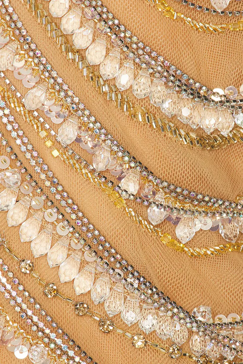 LaPointe Draped Crystal Embroidery V Neck Tank Top | Thumbnail 5