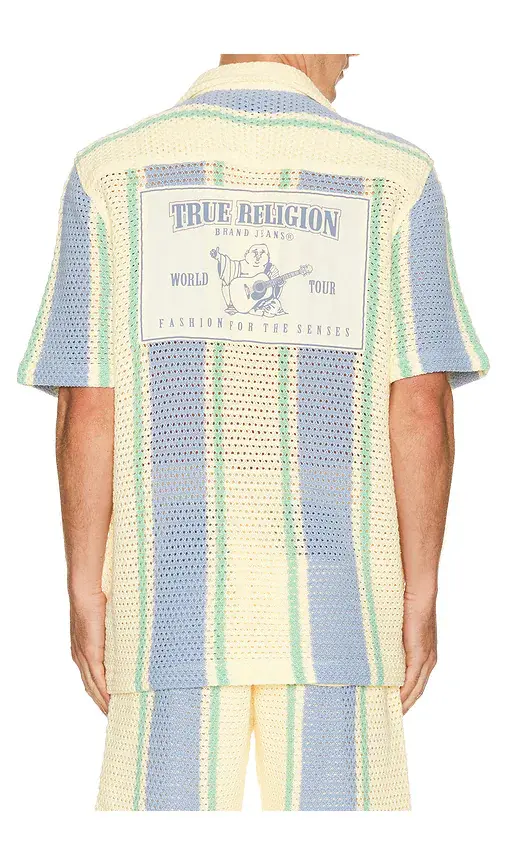 True Religion Short Sleeve Knit Stripe Shirt | Thumbnail 2 True Religion Short Sleeve Knit Stripe Shirt | Thumbnail 2