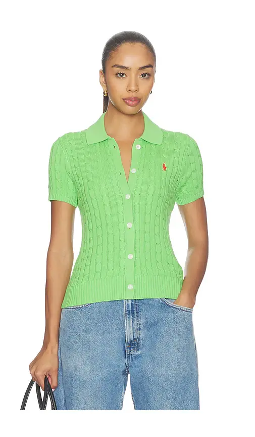 Polo Ralph Lauren Cotton Short Sleeve Cardigan | Image 1 Polo Ralph Lauren Cotton Short Sleeve Cardigan | Image 1
