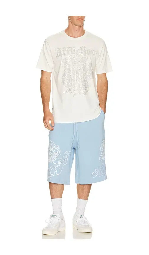 True Religion Tiger Script Mikey Fleece Shorts | Thumbnail 5 True Religion Tiger Script Mikey Fleece Shorts | Thumbnail 5