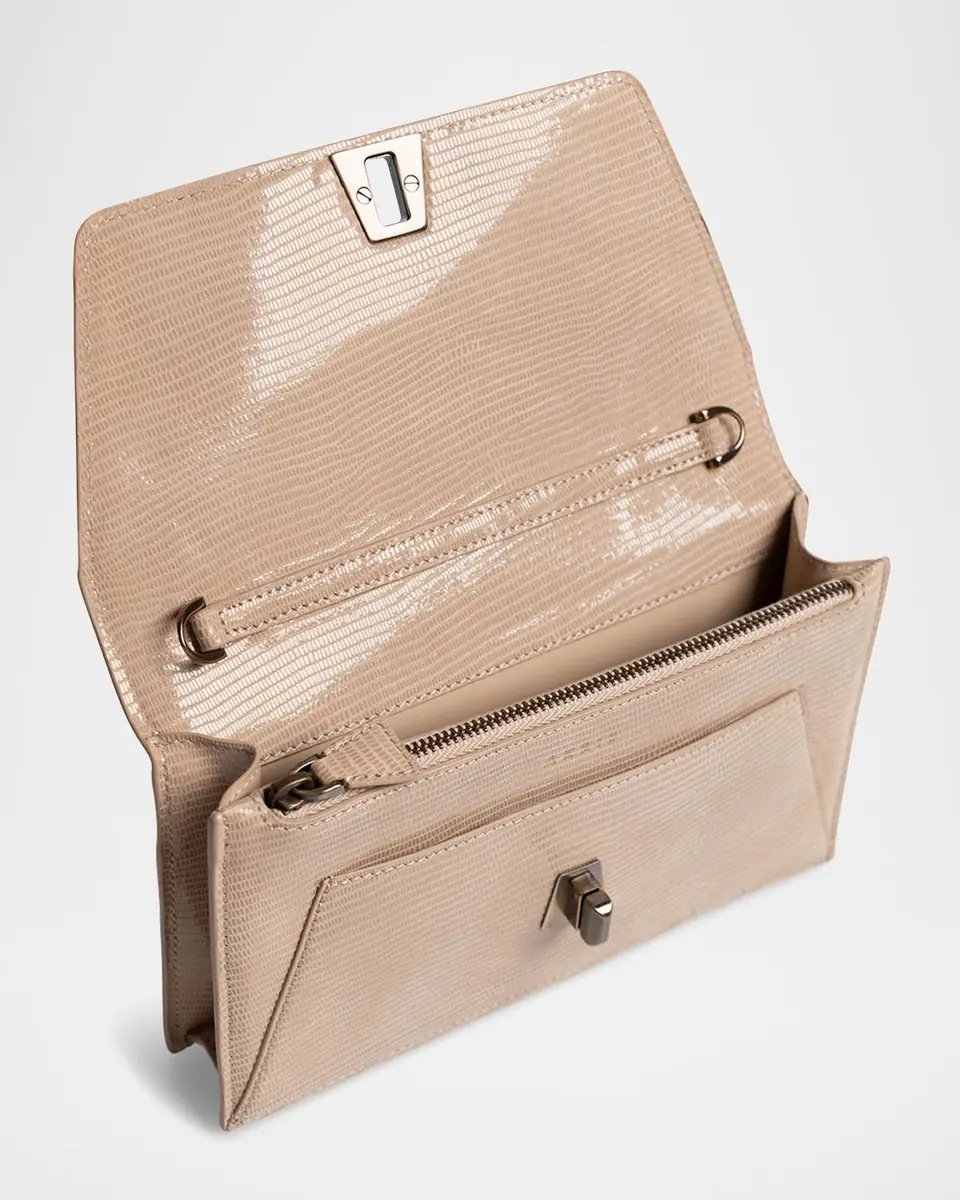 Akris Anouk Lizard-Print Clutch Bag w/ Chain | Thumbnail 2 Akris Anouk Lizard-Print Clutch Bag w/ Chain | Thumbnail 2