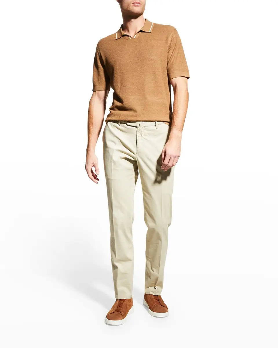 Incotex Men's Scoll Cotton-Silk Trousers | Thumbnail 3 Incotex Men's Scoll Cotton-Silk Trousers | Thumbnail 3