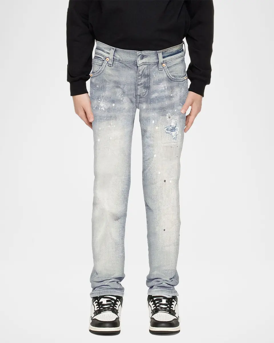 PURPLE Boy's Paint Blowout Skinny Jeans | Thumbnail 2