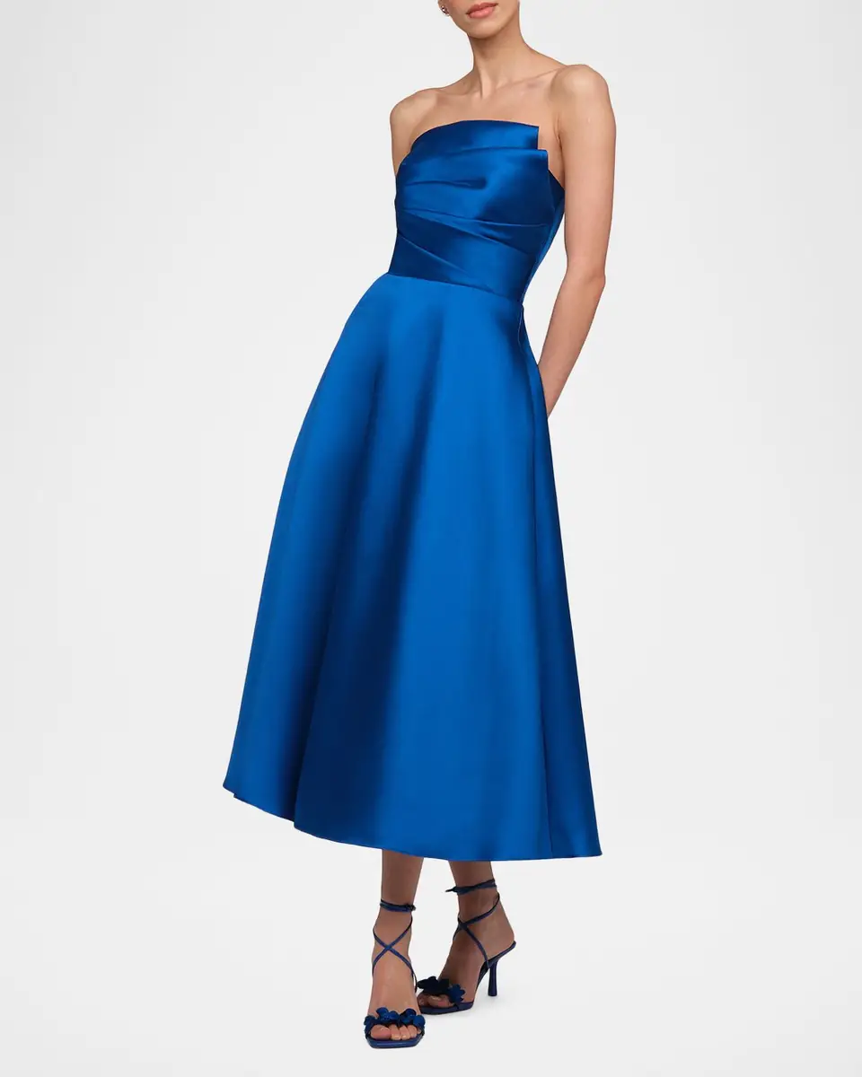 Theia Salem Pleated Strapless Cocktail Dress | Thumbnail 3 Theia Salem Pleated Strapless Cocktail Dress | Thumbnail 3