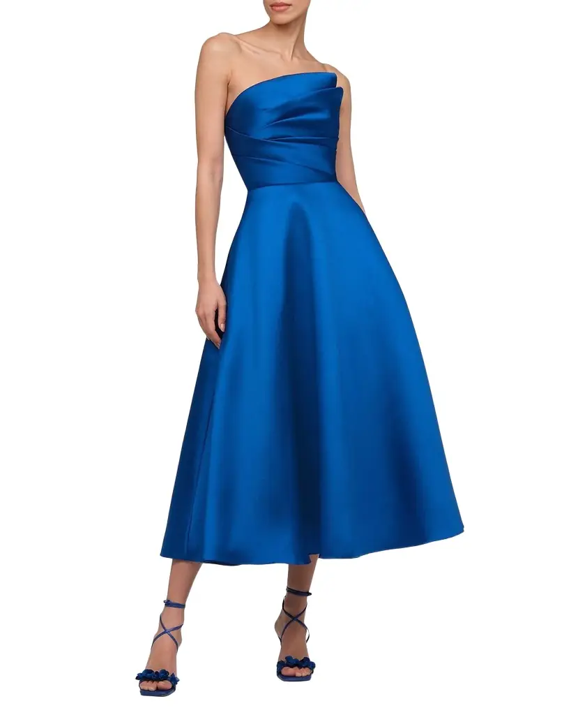 Theia Salem Pleated Strapless Cocktail Dress | Image 1 Theia Salem Pleated Strapless Cocktail Dress | Image 1