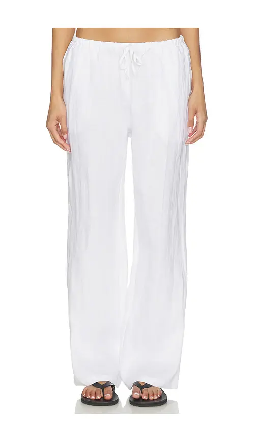 perfectwhitetee Lorana Linen Drawstring Pant | Image 1 perfectwhitetee Lorana Linen Drawstring Pant | Image 1