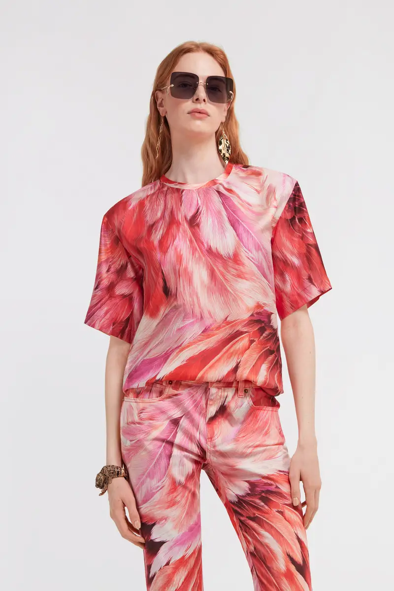 Roberto Cavalli Plumage print t-shirt | Thumbnail 2 Roberto Cavalli Plumage print t-shirt | Thumbnail 2