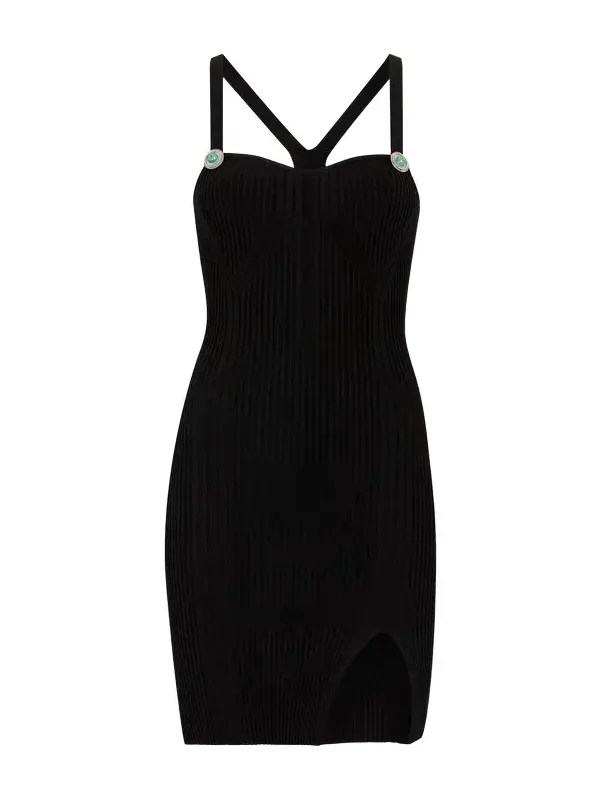 Roberto Cavalli Ribbed-Knit Mini Dress