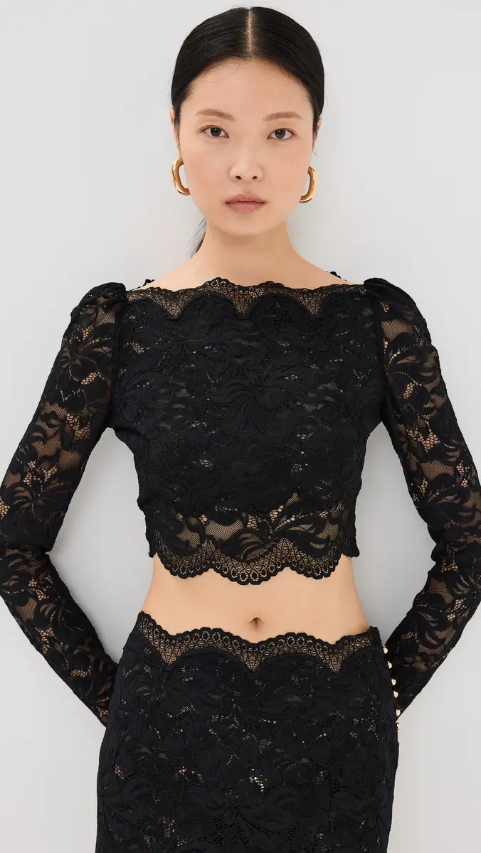 Rabanne Lace Crop Top | Thumbnail 2 Rabanne Lace Crop Top | Thumbnail 2