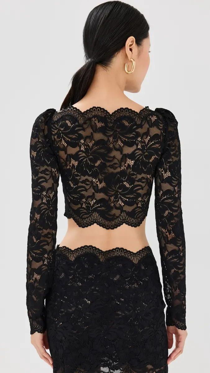 Rabanne Lace Crop Top | Thumbnail 3 Rabanne Lace Crop Top | Thumbnail 3