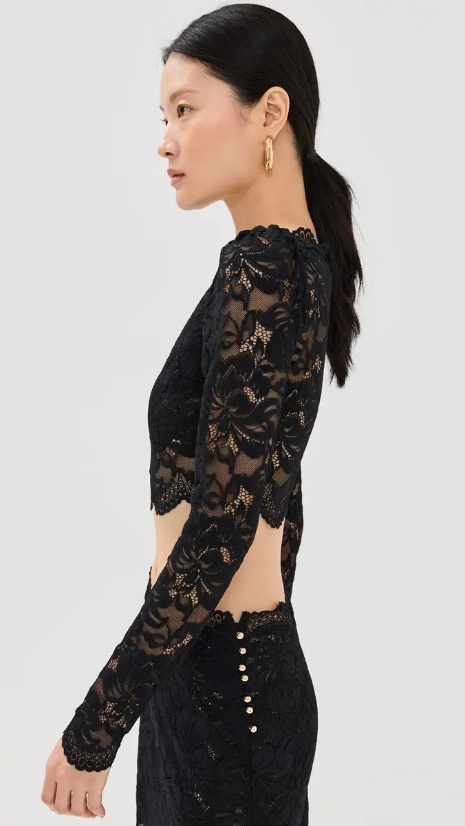 Rabanne Lace Crop Top | Thumbnail 4 Rabanne Lace Crop Top | Thumbnail 4
