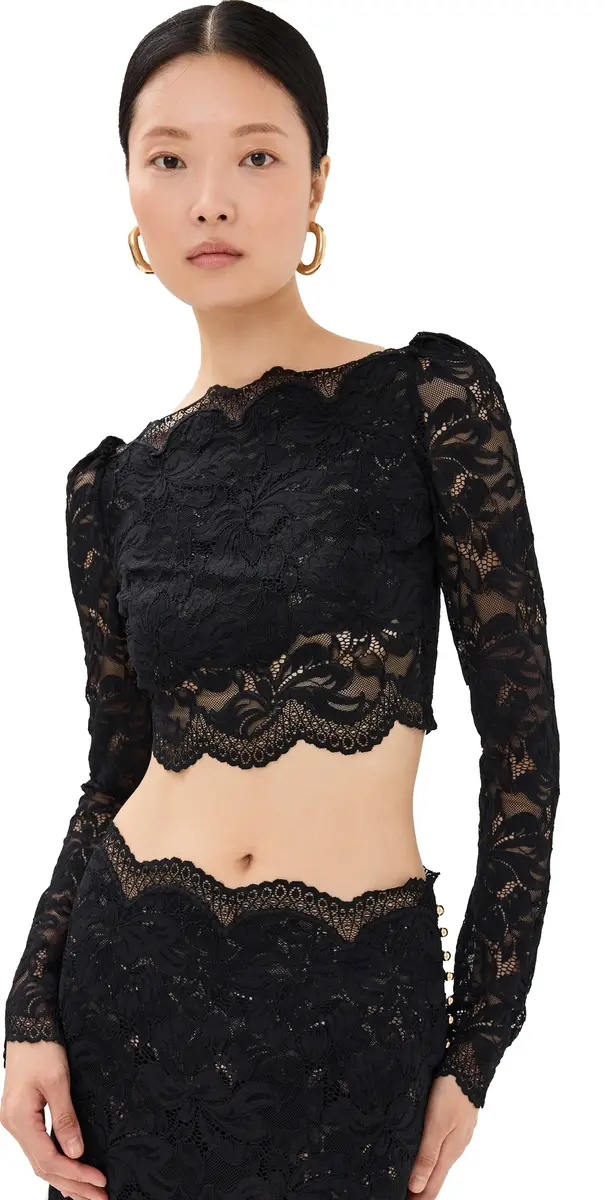 Rabanne Lace Crop Top Black 38 | Image 1 Rabanne Lace Crop Top Black 38 | Image 1