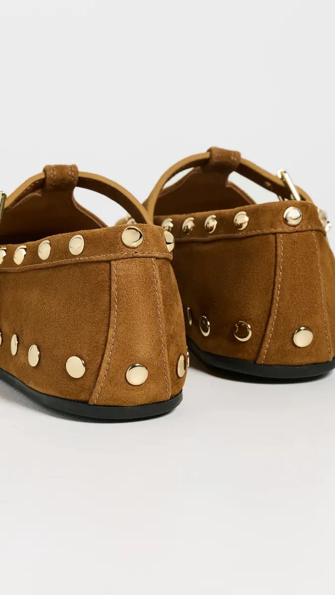 Ganni Mary Jenny Studs Suede Flats | Thumbnail 4 Ganni Mary Jenny Studs Suede Flats | Thumbnail 4